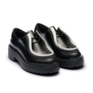 Prada Black and white lace up Diapason shoes